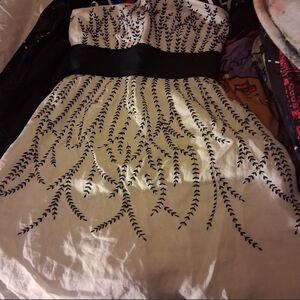 Elegant Black and White Strapless Dress